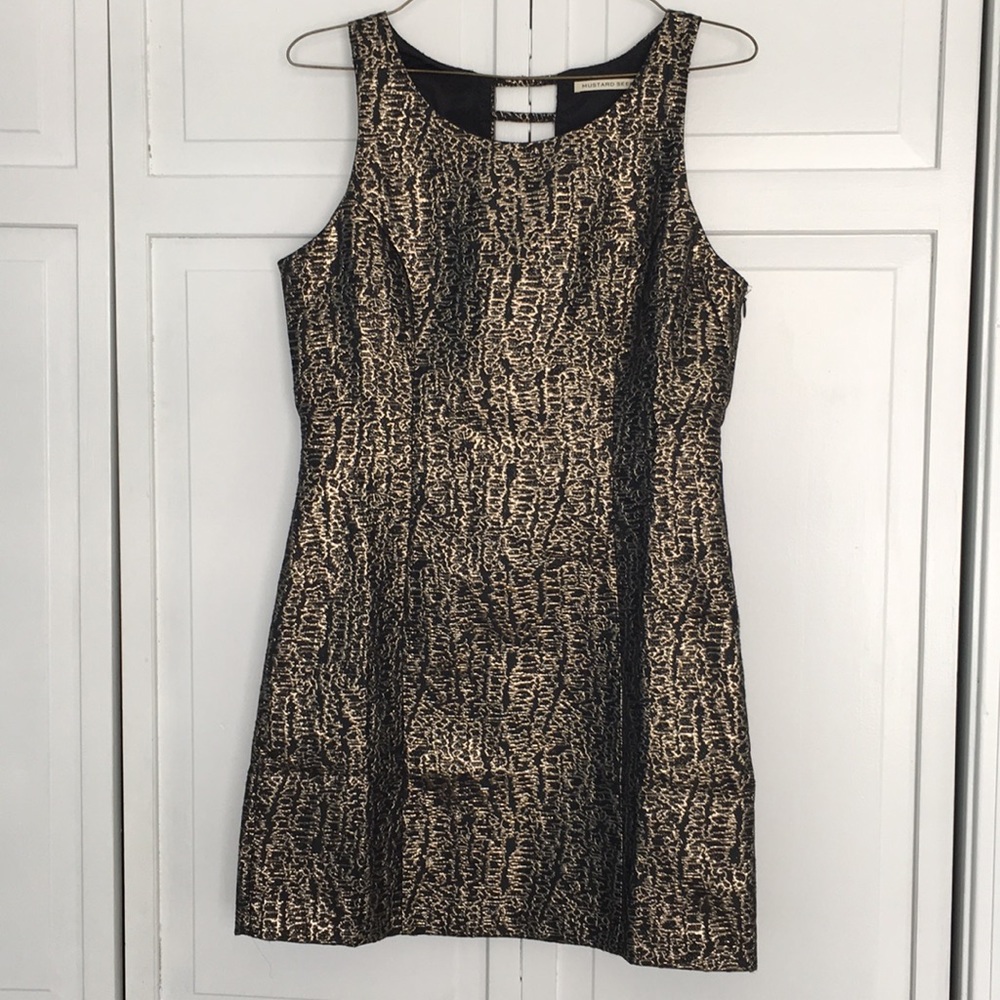 NWOT: Gold and black cut out dress - Picture 2 of 4